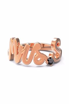 Mrs. S Ring Mrs Ring, K Ring, Rose Gold Black Diamond, Band Necklace, Alison Lou, Future Engagement Rings, Ring Stack, Yellow Gold Rings, White Gold Rings