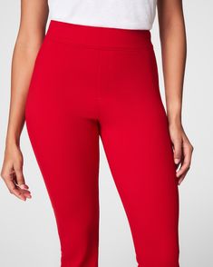 This smoothing pant comes in our premium ponte fabric with targeted compression built in, powered by SPANX CoreSure Tech™. With comfortable 4-way stretch and a high rise waist, this slim straight pant will have you feeling smooth from tummy to thigh, and oh-so-comfortable throughout the leg. No zippers, no buttons, and no pockets (so no bulk!) at the hips—all for the ultimate smoothing effect. | Spanx Women's SPANXsmooth PerfectFit Ponte Slim Straight Pant High Rise Compressive Elastane Pants, Stretch Pants With Contoured Waistband, High Stretch Elastane Pants With Contoured Waistband, Micro-elastic Elastane Pants With Contoured Waistband, High Rise Pants With Contoured Waistband And 4-way Stretch, High Rise Pants With 4-way Stretch And Contoured Waistband, Stretch High Rise Elastane Pants, Compressive Elastane Leggings For Work, High Waist Elastane Leggings With 4-way Stretch