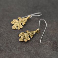 Oak leaf Earrings Gold Leaf Earrings Silver Leaf Earrings by wildharegems.com Nickel-free Leaf-shaped Brass Jewelry, Leaf-shaped Jewelry With Matching Earrings, Leaf-shaped Jewelry With Matching Earrings For Gift, Nickel-free Leaf-shaped Nature-inspired Earrings, Leaf-shaped Jewelry Gift, Hypoallergenic Leaf-shaped Jewelry Gift, Leaf Shaped Metal Jewelry For Gifts, Leaf-shaped Metal Jewelry For Gifts, Leaf-shaped Metal Jewelry As Gift