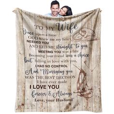 a wooden wall hanging with a couple's love message and the words to his wife