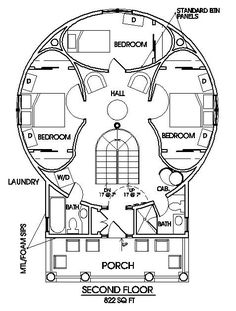 the floor plan for a round house