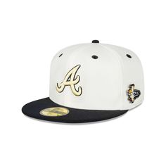 the atlanta braves'new era 59fifty fitted hat in white and black