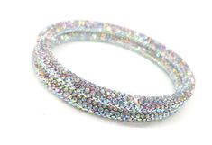 These lightweight, flexible 3.25" bangle bracelets are completely covered in faceted crystals. Available in four colors, mix and match them to create your own personalized stack. Confetti Frosting, Crystal Bangle, Faceted Crystal, Mix And Match, Bangle Bracelet, Frosting, Confetti, Gift Shop, Bangle Bracelets