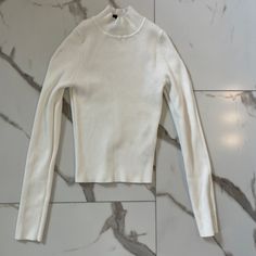 Divided By H&M White Mock Neck Ribbed Sweater Long Sleeve Never Worn Size Xs White Mock Neck, Ribbed Sweater, Long Sweaters, Long Sleeve Sweater, Mock Neck, Fashion Inspo Outfits, Long Sleeve Tees, Color White, Fashion Inspo