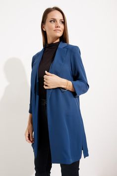 Revel in the beauty of this oversized blazer from Joseph Ribkoff! Expect complements (and lots of 'em). Nightfall Elegant Cardigan With Pockets For Work, Classic Cardigan With Hidden Button Closure For Work, Solid Long Single-breasted Outerwear, Long Solid Single-breasted Outerwear, Chic Single-breasted Cardigan For Work, Elegant Winter Cardigan With Hidden Buttons, Tailored Long Sleeve Outerwear For Business, Solid Long Sleeve Career Blazer, Career Blazer With Long Sleeves