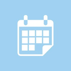 a white calendar icon on a blue background