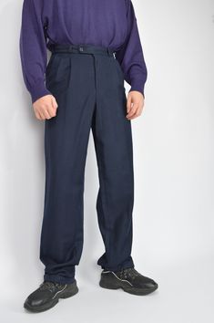 Vintage dark blue classic cotton straight suit trousers {759} PRODUCT INFO: Material - 100% COTTON / Size tag on item - 28 / WAIST - 71 CM / FULL LENGTH - 116 CM / 46 INCH / INSEAM - 89 CM / 35 INCH / Our model is 179 CM and normally wears a size 29/30 INFO: Due to item's vintage condition, the original tag might not show the true size. If you have any questions about this product or shipping just drop us a message and we will get back to you as soon as possible. CONDITION: Please note that Hang Full-length Wool Bottoms For Spring, Wool Full-length Bottoms For Spring, Wool Full Length Bottoms For Spring, Wool Spring Bottoms Full Length, Spring Wool Bottoms, Full Length Wool Pants For Spring, Wool Full Length Pants For Spring, Formal Straight Leg Chinos For Spring, Formal Spring Straight Leg Chinos