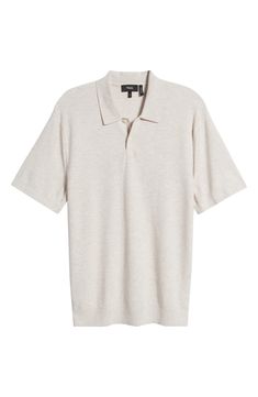 This work-to-weekend polo is crafted in a soft shape-retaining knit for season-spanning polish. 26 1/2" length (size Medium) Button half-placket Short sleeves 60% viscose, 36% polyester, 4% other fibers Dry clean or machine wash, dry flat Imported Relaxed Fit Collared Polo Sweater For Business Casual, Beige Polo Collar Sweater For Fall, Cream Cotton Polo Shirt, Casual Cream Johnny Collar Top, Classic Knit Polo Shirt With Johnny Collar, Casual Cream Top With Johnny Collar, Classic White Knit Polo Shirt, Relaxed Fit Polo Sweater With Collared Neckline For Work, Relaxed Fit Knit Collared Polo Shirt