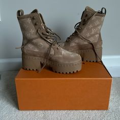 Lv Boot Size 36 Eu And 5.5 Us Size .. Never Been Worn And Is Sparkleen New With Brand New Pack As Well For Sale Lv Metropolis Ranger Boots, Lv High Boots, Gold Louis Vuitton Shoes, Louis Vuttion Combat Boots, Lv Laureate Boots, New Lv Shoes, Louis Vuitton Dr Martens, Louis Vuitton Sherpa, Ak47 Louis Vuitton