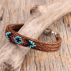 Horsehair Wrap Bracelets Bohemian Turquoise Beaded Bracelets With Black Beads, Bohemian Turquoise Beaded Bracelet With Black Beads, Bohemian Black Bead Bracelet, Turquoise And Black Beaded Bohemian Bracelet, Adjustable Brown Beaded Bracelets With Black Beads, Brown Beaded Braided Bracelet For Festivals, Brown Bohemian Woven Beaded Bracelets, Southwestern Style Brown Beaded Bracelets With Colorful Beads, Southwestern Brown Beaded Bracelets With Colorful Beads