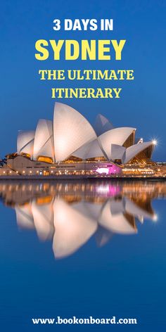 the sydney opera is lit up at night with its lights on and reflecting in the water