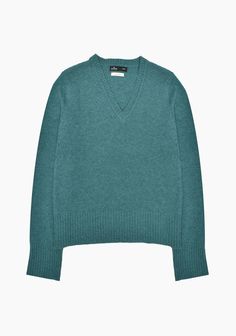 The Malibu sweater is knitted with wool for strength and soft texture. V-neck sweater. Green color. Knitted sweater. Regular Fit. 100% wool. The model is 1.76 cm and is wearing size M. Classic V-neck Sweater With Ribbed Cuffs, Cozy V-neck Sweater With Ribbed Cuffs, Wool V-neck Top For Winter, Cozy Green V-neck Sweater, Fall Wool V-neck Knitted Sweater, Blue V-neck Fine Knit Sweater, Green V-neck Knitted Sweater, Classic Knitted V-neck Sweater For Winter, Wool Knitted V-neck Cardigan