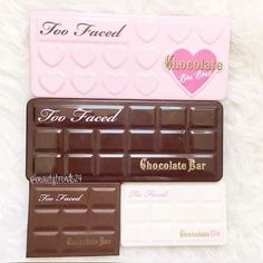 Chocolate Bar Too Faced, Too Faced Eyeshadow, Makeup Pallets, Fancy Makeup, Pink Girly Things, After Life, Makeup Items