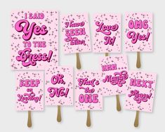 six pink stickers with the words i love you to the moon and back on them