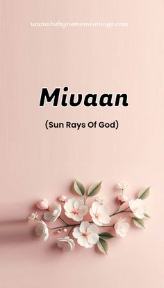 a pink background with white flowers and the words muaan sun rays of god