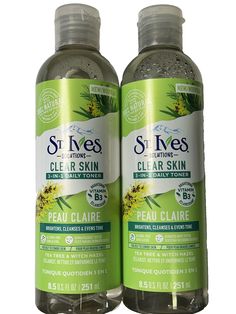 ST. IVES Solutions Clear Skin 3-IN-1 Daily Toner Tea Tree Witch Hazel 8.5 fl oz Tea Tree And Witch Hazel, Skin Care Cleanser, St Ives, Witch Hazel, Cleanser And Toner, 3 In 1, Tea Tree, Clear Skin, Beauty Skin