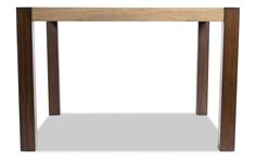 a wooden table with two legs and a square top on an isolated white background photo