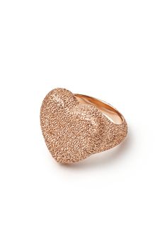 Carolina Bucci florentine finish cuore ring in yellow, rose, or white gold. 18K Gold Luxury Rose Gold Diamond Ring For Valentine's Day, Luxury Engraved Rose Gold Open Ring, Luxury Rose Gold Open Engraved Ring, Luxury Heart-shaped Diamond Ring, Luxury Rose Gold Heart Cut Diamond Ring, Elegant White Gold Heart Ring With Polished Finish, Luxury Rose Gold Heart Ring For Valentine's Day, Elegant Pink Gold Heart Promise Ring, Luxury Heart Shaped Ring For Formal Occasions