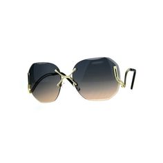 Women's oversize rimless swan drop temple diva metal sunglasses. (j2593) Size: one size.  Color: Gray.  Gender: female.  Age Group: adult. Elegant Rimless Shield Sunglasses For Summer, Gold Shield Sunglasses For Spring Party, Trendy Metal Sunglasses For Evening Wear, Elegant Silver Shield Sunglasses For Summer, Gold Sunglasses For Spring Evening, Elegant Metal Sunglasses For Summer, Trendy Evening Shield Sunglasses For Summer, Elegant Gold Shield Sunglasses For Summer, Trendy Summer Evening Shield Sunglasses