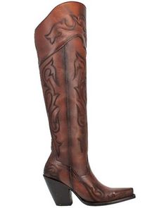 Dan Post Women's Seductress Western Boots - Snip Toe, Brown Corral Boots Womens, Dresses With Cowboy Boots, Dan Post Boots, Women's Over The Knee Boots, Leather Cowgirl Boots, Twisted X Boots, Heel Stretch, Chestnut Leather, Knee High Heels