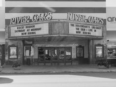 black and white photograph of river cars theater