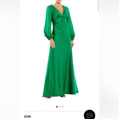 Nwt Soo Elegant And Pretty Elegant Lantern Sleeve Maxi Dress For Party, Elegant Wedding Dress With Puff And Lantern Sleeves, Elegant Formal Evening Dress With Puff Sleeves, Elegant Puff Sleeve Dress With Lantern Sleeves For Evening, Elegant Puff Sleeve Evening Dress For Gala, Evening Dresses With V-neck And Blouson Sleeves, Evening V-neck Dresses With Blouson Sleeves, Elegant Green Lantern Sleeve Dress, Evening Lantern Sleeve Fitted Maxi Dress