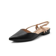 PRICES MAY VARY. Pointed toe slingback flats with square topline design go the extra mile in style. Adjustable buckle at side ankle for secure fit. Padded footbed for complete comfort. 0.8" heel Suitable for all your dressy outfits. Comfy Flats For Women, Work Shoes Women The Office, Total Girl, Flats For Women, Comfy Flats, Professional Shoes, Go The Extra Mile, Pointed Flats, Slingback Flats