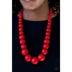 Effortlessly Everglades - Red - J'Renee Bejeweled Adjustable Red Necklaces For Summer, Red Summer Necklaces, Casual Red Beaded Necklace, Casual Red Round Beaded Necklaces, Casual Red Beaded Necklaces, Casual Red Jewelry With Large Beads, Casual Adjustable Red Beaded Necklaces, Adjustable Red Beaded Casual Necklaces, Adjustable Red Casual Beaded Necklaces