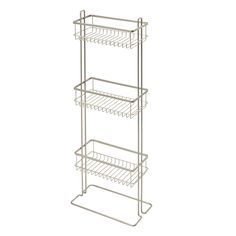 three tiered shower shelf with two baskets