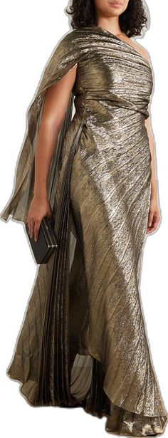 Elegant Pre-draped Saree For Party Season, Evening Party Wear Pre-draped Floor-length Saree, Chic Gold Gown For Gala, Luxury Gold Evening Dress, Glamorous Festive Pre-draped Saree For Gala, Chic Gold Evening Dress For Gala, Luxury Draped Evening Dress For Formal Occasions, Luxury Gold Gown For Gala, Chic Gold Formal Gown