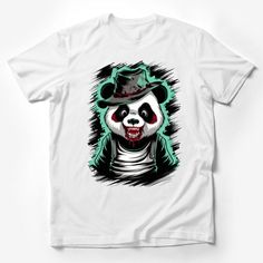 Zombie Panda T-Shirt, Scary Bear Graphic Tee, Halloween Costume Shirt, Spooky Animal T-Shirt, Horror Art Tee, Unique Gothic Clothing Male T-Shirt Custom graphic T-Shirt.Customize your color