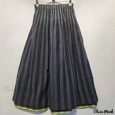 Olivia Mark - Elegant High-Waisted Elastic Waist One-Size Color Checkered Midi Skirt A-line Bottoms With Elastic Waistband And Fitted Style, High-waist Cotton Stretch Pleated Skirt, High Waist Stretch Cotton Pleated Skirt, Black High-waist Cotton Pleated Skirt, High Waist Cotton Pleated Skirt For Work, Stretch Cotton Full Skirt Bottoms, Stretch Cotton Full Skirt, A-line Stretch Cotton Bottoms, A-line Cotton Pleated Skirt