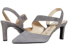 Calvin Klein Larin - Women's Shoes : Grey : The Calvin Klein Larin adds a touch of elegance to your everyday style with a strap that curves across the instep and continues to the heel. Slip on style. Sling back pump in a pointed toe silhouette. Low profile heel. Leather upper. Man made lining and outsole. Imported. Measurements: Heel Height: 3 in Weight: 8.25 oz Product measurements were taken using size 9, width M. Please note that measurements may vary by size. Weight of footwear is based on a Chic Slingback Pumps With 4-inch Heel, Calvin Klein Heels With Wrapped Heel For Spring, Calvin Klein Heels With Heel Strap For Spring, Modern Calvin Klein Heels For Evening, Calvin Klein Evening Heels For Spring, Calvin Klein Modern Evening Heels, Calvin Klein Ankle Strap Heels With Wrapped Heel, Chic Calvin Klein Formal Sandals, Calvin Klein Ankle Strap Heels With 4-inch Heel