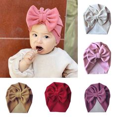 Autumn Winter Baby Bow Turban Hat Warm Imitation Cashmere Toddler Beanie Cap Solid Color Bowknot Bow Turban, Toddler Beanie, Bonnet Cap, I Love My Dad, Baby Bow, Beanie Cap, Turban Hat, Winter Baby, Big Bows