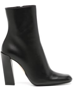 black calf leather square toe side zip fastening ankle-length 100mm block heel Victoria Beckham Shoes, Ankle Boots Black, Hairdo For Long Hair, Black Ankle Boots, Boots Black, Leather Ankle Boots, Boot Shoes Women, Victoria Beckham, Ankle Length