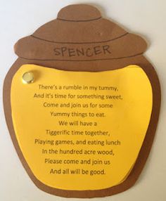 a plaque with a poem written on it that says, spencer there's a rumble in my tummy and it's time for something sweet