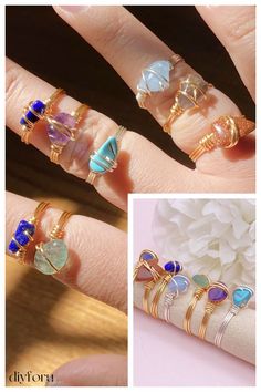 Add a pop of color to your jewelry collection with our wire wrapped gemstone rings. Each ring features a unique gemstone, expertly wrapped for a stunning and vibrant look. #GemstoneRings#WireWrappedJewelry #HandcraftedRings  #UniqueJewelry #ColorfulRings  #BohoJewelry  #ArtisanCrafted  #HandmadeAccessories #ElegantJewelry #StatementRings Adjustable Wire Wrapped Promise Ring, Adjustable Wire Wrapped Rings For Promise, Adjustable Wire Wrapped Stackable Open Rings, Dainty Hand Wrapped Adjustable Rings, Wire Wrapped Open Ring For Promise, Hand-wrapped Promise Ring, Hand Wrapped Ring For Promise, Wire-wrapped Open Ring For Promise, Hand Wrapped Ring For Promise Ring