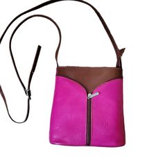 Vera Pelle Pink Crossbody Bag. New Without Tag. See Measurements In Pictures. Pink Crossbody Shoulder Bag, Pink Crossbody Bag As Gift, Pink Crossbody Bag As A Gift, Pink Soft Leather Bag For Daily Use, Everyday Pink Bag With Cell Phone Pocket, Pink Crossbody Shoulder Bag Gift, Pink Crossbody Bag For Everyday Use, Pink Pouch Bag With Cell Phone Pocket, Pink Bag With Cell Phone Pocket For Everyday Use