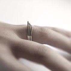 Thorns  three sterling silver stacking rings by andrea0503 on Etsy, $80.00 Minimalist Stacked Silver Rings, Minimalist Silver Stackable Rings, Minimalist Stacked Midi Rings For Promise, Minimalist Stackable Rings, Stacked Minimalist Midi Rings, Tiny Sterling Silver Minimalist Stackable Rings, Thorn Ring, Rings Minimalist, Colored Diamond Jewelry