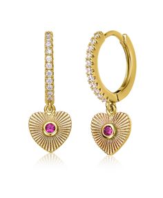 in stock Dangle Charms, Cubic Zirconia, Gold Plate, Buy Online, Hoop Earrings, Plating, Yellow Gold, Yellow, Red