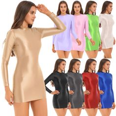 Find ideas๏ฟฝand inspiration for Womens Casual Short Dress Oil Glossy Slim Fit Dresses Sportwear Party Clubwear, Fashion Womens Dresses Dress Short Tight, Casual Short Dress, Bodycon Bodysuit, Girls Swimwear, Dress Party Night, Girls Sleepwear, Sleeve Bodycon Dress, Backless Mini Dress, Short Dresses Casual