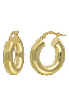 Handcrafted from 14-karat Italian gold in a pillowy silhouette, these contemporary hoop earrings will be a fun addition to your accessory rotation. 3/4" squared Snap-post closure 14k gold Made in Italy Contemporary Small Hoop Earrings As Gift, Modern Small Hoop Earrings In 14k Gold, Contemporary Polished Yellow Gold Hoop Earrings, Contemporary Small Hoop Earrings In Yellow Gold, Contemporary Small Hoop Earrings With Polished Finish, Contemporary Small Hoop Yellow Gold Earrings, Contemporary Small Hoop Gold Earrings, Bony Levy, Hoop Earrings