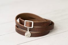 Leather Wrap Bracelet Handmade Jewelry Silver Monogram Engraved Rustic Brown Perfect Gift for Women Handmade Jewelry Mother's Day - Etsy Personalized Leather Bracelet, Handmade Leather Bracelets, Silver Monogram, Custom Bracelet, Handmade Jewelry Gift, Clothes Shopping, Rustic Brown, Silver Jewelry Handmade, Leather Wrap Bracelet