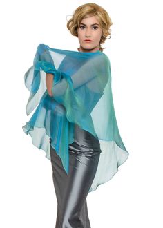 Luxury Silk Shawl With Sheer Dupatta, Silk Satin Scarf For Summer Evenings, Summer Evening Satin Silk Scarf, Elegant Blue Dupatta For Spring, Spring Formal Silk Shawl, Silk Shawl For Spring Formal Occasions, Silk Shawl For Spring Formal Events, Silk Shawl For Formal Spring Events, Summer Party Silk Dupatta