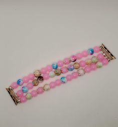 Bubblegum Pink Apple Watch Band - Braceliss LLC Pink Jewelry With Round Beads And Bracelet Strap, Pink Adjustable Beaded Bracelet With Extender, Pink Beaded Bracelet With Adjustable Extender, Adjustable Pink Beaded Bracelet With Extender, Pink Apple Watch, Pink Apple Watch Band, Best Apple Watch, Iphone Watch, Apple Watches