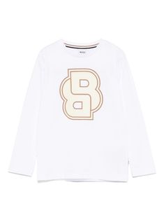 white cotton lightweight jersey flocked logo crew neck long sleeves mini logo tag straight hem Casual Spring T-shirt With Logo Detail, Sporty Long Sleeve T-shirt With Logo Print, Trendy Winter T-shirt With Logo Print, Sporty Branded T-shirt For Fall, Long Sleeve T-shirt With Logo For Streetwear, Spring Casual T-shirt With Logo Detail, Winter Cotton Tops With Logo Print, Spring Cotton Tops With Logo Detail, Long Sleeve Tops With Logo Lettering For Streetwear