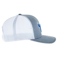 Team Roper Blue and White Logo White Mesh Back Adjuistable Snapback Closure NRS-CAP-004TR Grey Team Roper hat with blue and white logo. Blue Snapback Trucker Hat For Rodeo, Blue Adjustable Trucker Hat For Rodeo, Adjustable Blue Trucker Hat For Rodeo, Blue Snapback Hat For Rodeo, Blue Cap For Rodeo, Blue Trucker Baseball Cap Six-panel, Blue Trucker Snapback Hat Six-panel, Blue Trucker-style Six-panel Baseball Cap, Blue Six-panel Trucker Hat