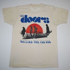 Vintage The Doors Waiting For The Sun Natural T shirt T Shirt EE169 | eBay Vintage Concert Tee, 70s T Shirts Vintage Tees, Vintage Band Logo T-shirt For Summer, Vintage T-shirt With Band Logo For Summer, 70s Graphic Tees, Vintage Shirt Design, 70s T Shirts, 70s Shirts, Camp Vibes