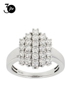 a white gold diamond cluster ring