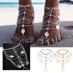 Bling Multilayer Tassel Chain Barefoot Sandals Boho Crystal Anklet Anklets Foot Chain Beach Feet Jewelry For Women Beach Bracelet Anklets Features: Unique Design the anklets are designed with Multilayer Tassel Chain as well as beaded pearls chain, help you more charming,elegant when you have vacation on beach. Features of the foot Chain Lightweight and comfortable to wear Simple design with ,chain which is perfectjewelry in the summer beach. Suitable occasions suits for daily wearing, friendship Beach Dancing, Beaded Foot Jewelry, Beach Foot Jewelry, Foot Chain, Beach Bracelet, Crystal Anklet, Gift For Your Girlfriend, Boho Crystal, Beach Bracelets